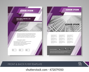 Front and back page brochure template. Flyer design, leaflet cover for business  presentations, magazine covers, posters, booklets, banners.