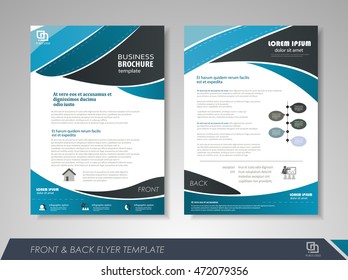 Front and back page brochure template. Flyer design, leaflet cover for business  presentations, magazine covers, posters, booklets, banners.
