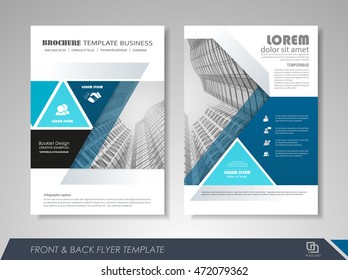 Front and back page brochure template. Flyer design, leaflet cover for business  presentations, magazine covers, posters, booklets, banners.