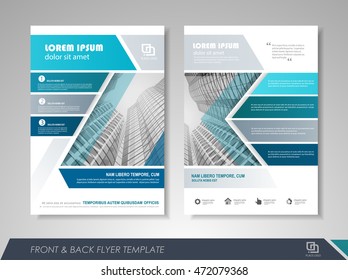 Front and back page brochure template. Flyer design, leaflet cover for business  presentations, magazine covers, posters, booklets, banners