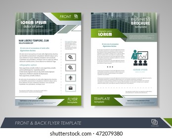 Front and back page brochure template. Flyer design, leaflet cover for business  presentations, magazine covers, posters, booklets, banners.