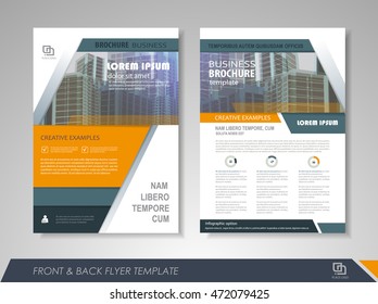 Front and back page brochure template. Flyer design, leaflet cover for business  presentations, magazine covers, posters, booklets, banners.