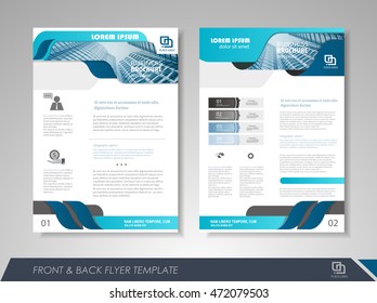 Front and back page brochure template. Flyer design, leaflet cover for business  presentations, magazine covers, posters, booklets, banners.