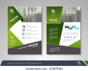 Front and back page brochure template. Flyer design, leaflet cover for business  presentations, magazine covers, posters, booklets, banners.