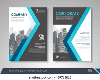 Front and back page brochure template. Flyer design, leaflet cover for business  presentations, magazine covers, posters, booklets, banners.