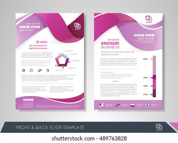 Front and back page brochure template. Flyer design, leaflet cover for business  presentations, magazine covers, posters, booklets, banners.