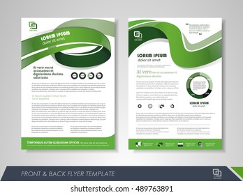 Front and back page brochure template. Flyer design, leaflet cover for business  presentations, magazine covers, posters, booklets, banners.