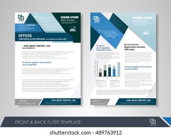Front and back page brochure template. Flyer design, leaflet cover for business  presentations, magazine covers, posters, booklets, banners.