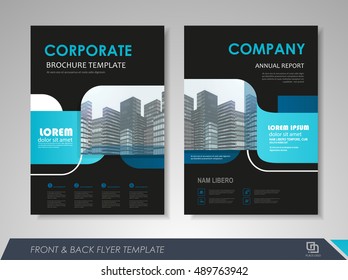 Front and back page brochure template. Flyer design, leaflet cover for business  presentations, magazine covers, posters, booklets, banners.