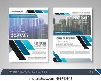 Front and back page brochure template. Flyer design, leaflet cover for business  presentations, magazine covers, posters, booklets, banners.