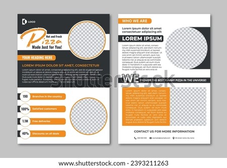 Front back pizza flyer template design