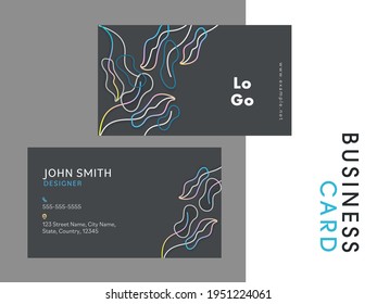 Front And Back Presentation Of Editable Business Card Template Design.