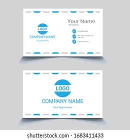 Front and back side Creative and Clean Business Card Template. Portrait and landscape orientation.Flat Style Vector Illustration. Modern simple light business card template with flat user interface.

