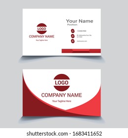 Front and back side Creative and Clean Business Card Template. Portrait and landscape orientation.Flat Style Vector Illustration. Modern simple light business card template with flat user interface.
