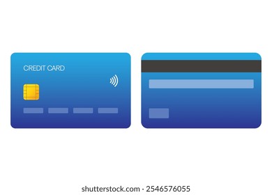 Front and back side of credit card payment