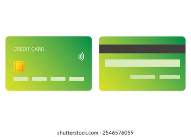 Front and back side of credit card payment