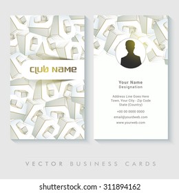 Front and back side presentation of creative business card design with text space for your professional details.