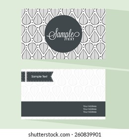 Front And Back Side Presentation Of Floral Business Card Or Visiting Card With Place Holder For Contact Details. 