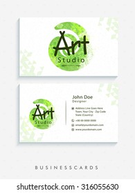 Front And Back Side Presentation Of Horizontal Business Card Or Visiting Card Set With Proper Space For Your Professional Details.