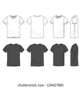Front, back and side views of blank t-shirt - Shutterstock ID 120427885