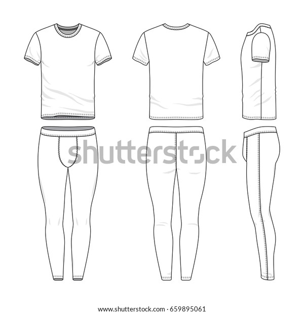 Front Back Side Views Tshirt Training Stock Vector (Royalty Free) 659895061