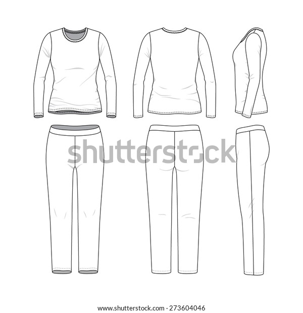 Front Back Side Views Womens Clothing Stock Vector (Royalty Free ...