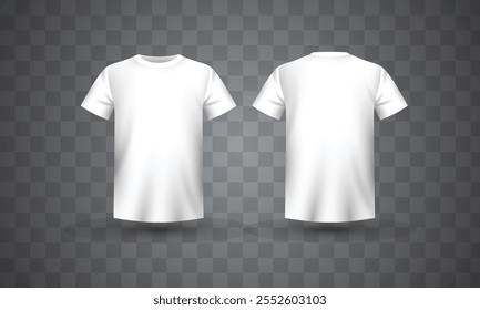 Front and back t shirt mockup template vector illustration
