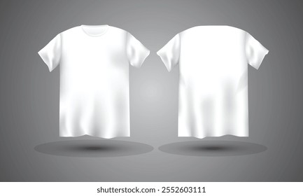 Front and back t shirt mockup template vector illustration
