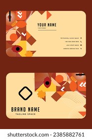 A front and back template of a business card on abstract style