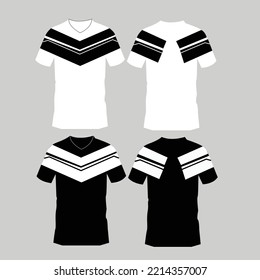 Front and Back T-Shirt in Black and white color 