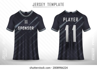 Front back tshirt design. Sports design for football racing cycling gaming jersey vector.