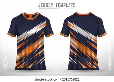 Front back tshirt design. Sports design for football racing cycling gaming jersey vector.