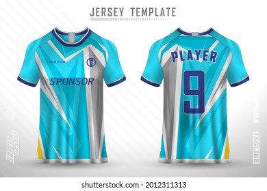 Front back tshirt design. Sports design for football racing cycling gaming jersey vector.