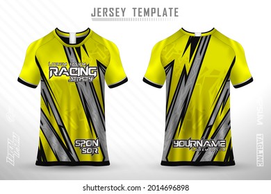 Front back tshirt design. Sports design for football, racing, cycling, gaming jersey vector.