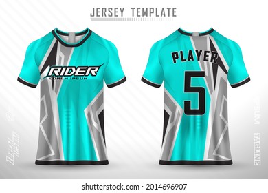 Front back tshirt design. Sports design for football, racing, cycling, gaming jersey vector.