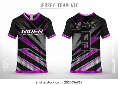 Front back tshirt design. Sports design for football, racing, cycling, gaming jersey vector.