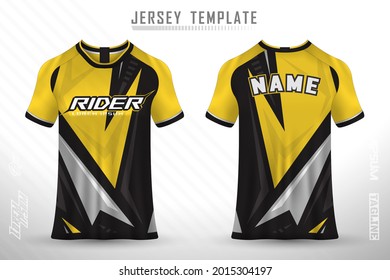 Front back tshirt design. Sports design for football, racing, cycling, gaming jersey vector.