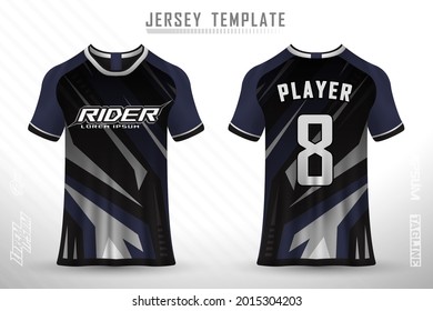 Front back tshirt design. Sports design for football, racing, cycling, gaming jersey vector.