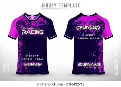 Front back tshirt design. Sports design for football, racing, cycling, gaming jersey vector.