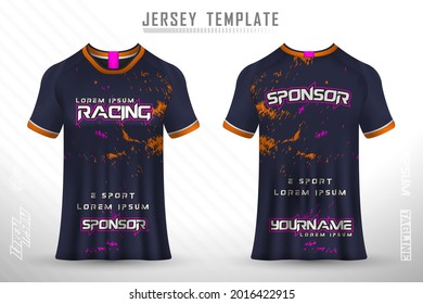 Front back tshirt design. Sports design for football, racing, cycling, gaming jersey vector.