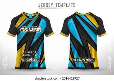 Front back tshirt design. Sports design for football, racing, cycling, gaming jersey vector.