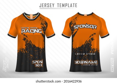 Front back tshirt design. Sports design for football, racing, cycling, gaming jersey vector.