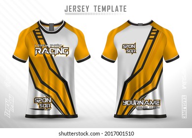 Front back tshirt design. Sports design for football, racing, cycling, gaming jersey vector.