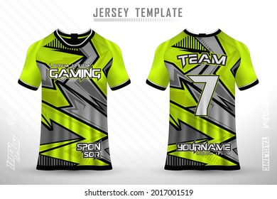Front back tshirt design. Sports design for football, racing, cycling, gaming jersey vector.