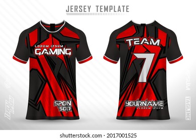 Front back tshirt design. Sports design for football, racing, cycling, gaming jersey vector.