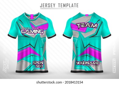Front back tshirt design. Sports design for football, racing, cycling, gaming jersey vector.