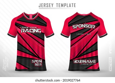 Front back tshirt design. Sports design for football, racing, cycling, gaming jersey vector.