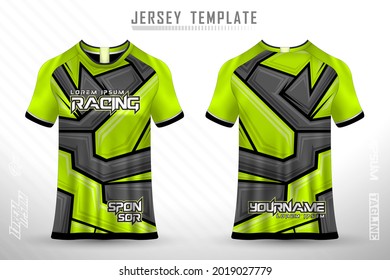 Front back tshirt design. Sports design for football, racing, cycling, gaming jersey vector.