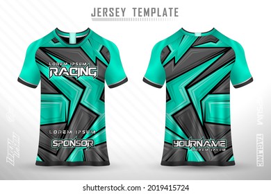 Front back tshirt design. Sports design for football, racing, cycling, gaming jersey vector.