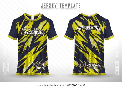 Front back tshirt design. Sports design for football, racing, cycling, gaming jersey vector.